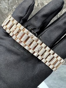Reloj Mecánico Automático de Acero Inoxidable con Incrustaciones de Moissanita VVS para Hombre, Estilo Vintage Elegante y Personalizado, con Esfera Completamente Incrustada de Moissanita - Product Image 4