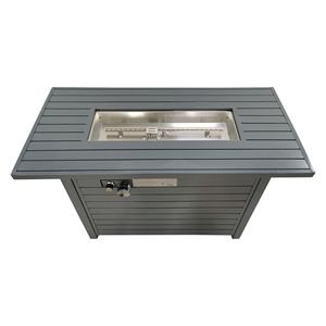 25 H X 42 W Steel Propane Outdoor <b>Fire</b> <b>Pit</b> <b>Table</b> <b>with</b> Grey Lid - Product Image 4