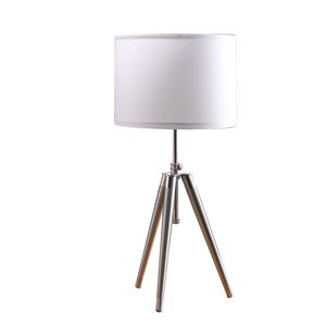 Lámpara de Mesa Trípode Ajustable de Estilo Moderno de Mediados de Siglo, 34.25'' 29.25'', Cromo/Plateado, Iluminación Cómoda para Lectura - Product Image 1