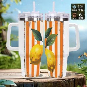 Gobelet isotherme personnalisé avec logo, 40 oz, en acier inoxydable, avec poignée, pour cadeaux d'équipe - Product Image 2
