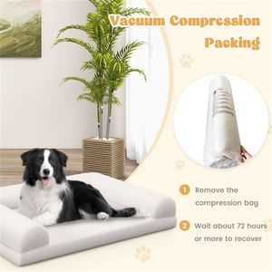 36-Inch Beige Orthopedic Dog Bed with Egg Foam Crate and Removable Washable <b>Cover</b> <b>for</b> Pets Human-friendly Pet <b>Sofa</b> - Product Image 5