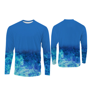 Camisa de pesca para hombre, talla grande, estampado de camuflaje, ropa para exteriores, UPF 50, anti-UV, transpirable, manga larga. - Product Image 3