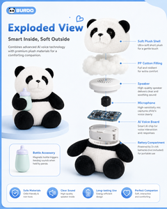 Peluche de Panda Wink Panda con Ojos que Parpadean al Agitarlo, Recargable por USB-C, Luz Nocturna Relajante, Regalo - Product Image 5