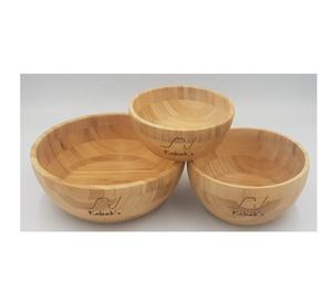 Bols de riz en bois de bambou respectueux de l'environnement 20cm/bols de service en bambou en bois profond pour la cuisine à domicile Restaurant ustensiles de cuisine cuisinier - Product Image 3