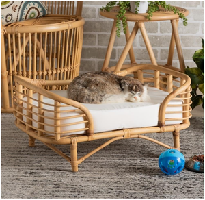 Lit pour animaux de compagnie portable en rotin doux écologique tissé à la main Artex Hai Nam pour chiens/chats/lapins, coussin amovible lavable - Product Image 3