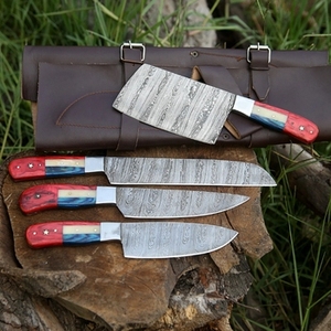 Handmade Carbon Steel Chef <b>Knife</b> <b>Set</b> 5 Pieces Razor <b>Sharp</b> Forged Sustainable Multifunction Customizable Wood Handle Custom Logo - Product Image 4