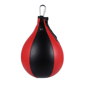 Red Black <b>Boxing</b> Speed Ball Faux Leather Lace-up Closure Durable Sponge Filled for Adult Punching Training - Product Image 1