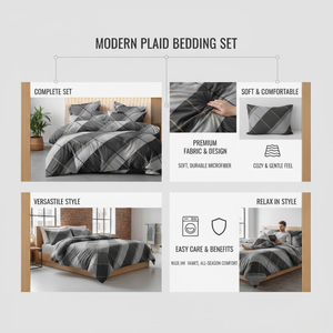 Ensemble de draps en coton pur de qualité supérieure, taille king, avec housses d'oreiller |   Qualité hôtelière sans jointure pour l'approvisionnement en gros et un confort de luxe - Product Image 1