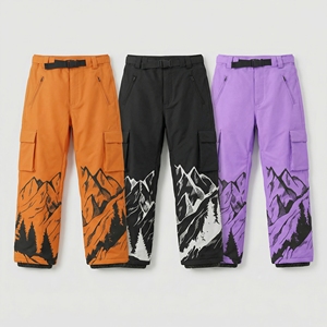 Pantalones de Snowboard Impermeables para Hombre y Mujer, Pantalones de Esquí con Estampado de Montaña, Pantalones Cargo de Invierno, Resistentes al Viento, Térmicos, para Deportes al Aire Libre, Equipo para la Nieve - Product Image 6