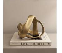 Ensemble de sculptures abstraites modernes en or, en aluminium, écologiques, pour la décoration intérieure, idéal pour les remises de diplômes et la présentation sur table de salon