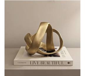 Conjunto de Esculturas Abstractas Modernas en Dorado, Pieza de Arte Decorativa para el Hogar, Ecológica, de Aluminio, para Graduación, Decoración de Mesa de Sala de Estar - Product Image 3
