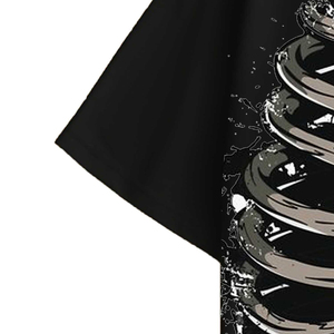Gothic Men's Black <b>T</b> <b>Shirt</b> Red <b>Heart</b> Skeleton Ribcage Print O Neck Short Sleeve Streetwear Top Wholesale - Product Image 5