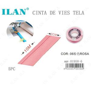 Nastro in tessuto Ilan 2 cm x 10 m rosa per rifiniture da cucito - Product Image 3