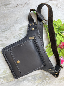 Leather Waist Bag Stylish Leather <b>Pocket</b> <b>Belts</b> Handmade Travel <b>Belt</b> Unisex Hip <b>Pocket</b> <b>Belts</b> - Product Image 3