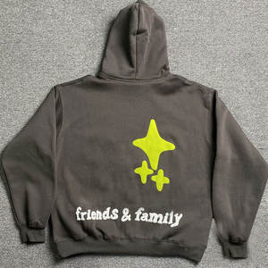 เสื้อฮู้ดดี้ผู้ชายสีเทาเข้ม พิมพ์ลายกราฟิก แขนยาว สวมหัว สไตล์ลำลอง สตรีทแวร์ รับทำโลโก้ตามสั่ง แบบ OEM ODM ขายส่ง - Product Image 5