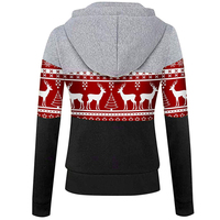 Sweat-shirt à capuche unisexe surdimensionné en tricot motif renne de Noël, veste décontractée d'automne 100% coton anti-boulochage respirant avec lettres