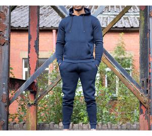 Ensemble de deux pièces en coton éponge pour hommes, survêtement de sport, fitness, LOGO personnalisé, survêtement uni pour hommes, vente en gros - Product Image 3