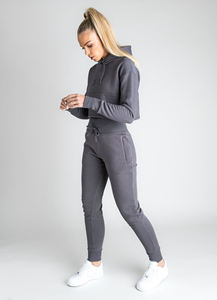 Conjunto Deportivo de Dos Piezas para Mujer, Diseño Personalizado OEM ODM, Color Sólido, Sudadera con Capucha y Pantalones Jogger de Felpa Francesa, Alta Calidad - Product Image 3