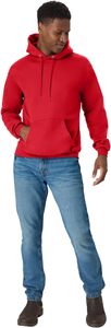Sudadera con Capucha Roja para Hombre, de Forro Polar, Color Sólido, Informal, con Bolsillo Delantero, Corte Regular, para Otoño - Product Image 2