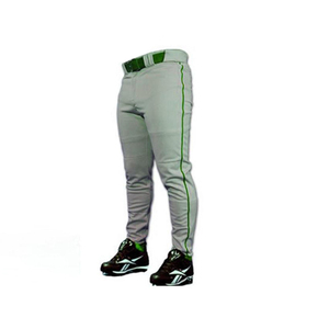 Ensemble uniforme de baseball pour homme, gris avec bordure verte, manches courtes, 100 % polyester, évacuation de l'humidité, vêtements toutes saisons - Product Image 3