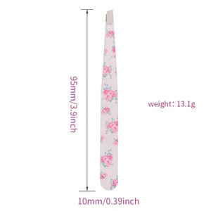 Pinzas para Cejas con Diseño Floral, Punta Inclinada y Puntiaguda, Ligeras, 96 mm, para el Cuidado Facial y un Estilizado de Cejas Perfecto - Product Image 4
