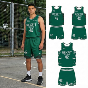 Ensemble de maillots de basket-ball personnalisés REXFIT, sublimés, respirants, débardeur et short, uniforme d'équipe pour hommes, vêtements de sport toutes saisons - Product Image 6