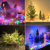 Guirlandes lumineuses LED flexibles en fil de cuivre, blanc chaud multicolore, pour arbre de Noël, chambre à coucher, fête et décoration de vacances