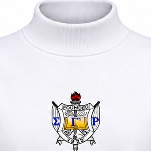 Sigma Gamma Rho Women's Mockneck <b>Sweatshirt</b> <b>White</b> Greek Letter Graphic Pullover Casual Sorority Campus Fashion Custom Wholesale - Product Image 6