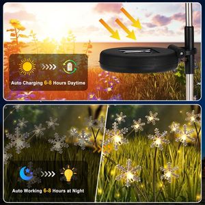 Set di 8 Luci Solari a Fiocco di Neve per Giardino, RGB/CCT 3000K, Luci Decorative da Esterno per Natale e Sentieri - Product Image 5