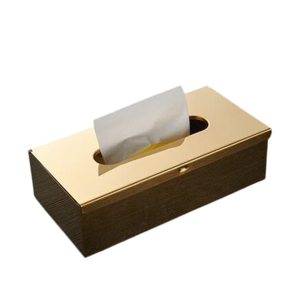 Boîte à mouchoirs en métal finition cuivre de qualité supérieure, porte-serviettes, décoration de table pour la maison, distributeur de lingettes pour la maison et le bureau - Product Image 1