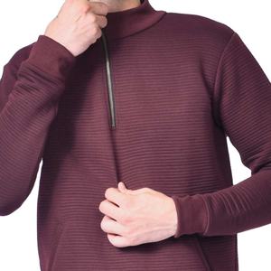 เสื้อสเวตเตอร์แขนยาวมีฮู้ดสำหรับผู้ชายเสื้อสเวตเชิ้ตปักลาย100% สีพื้นมีซิปครึ่งตัวสำหรับฤดูหนาวงานตามสั่ง - Product Image 4