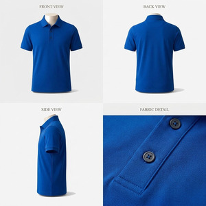 Polos de Golf y Corporativos de Alto Rendimiento para Hombre en Azul Rey, 100% Algodón, Transpirables - Product Image 4
