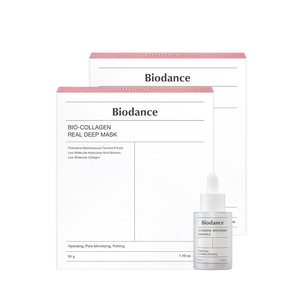 Set Dúo Blanqueador de Colágeno Coreano Biodense de Alta Calidad, Crema Facial con Péptidos y Mascarillas - Product Image 1