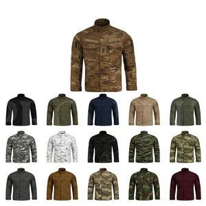 Chaqueta de Camuflaje para Entrenamiento al Aire Libre, 100% Algodón, de Alta Calidad, Moderna, con Múltiples Bolsillos, Cierre Frontal con Cremallera, Estilo Casual, Talla Grande, para Invierno - Product Image 1