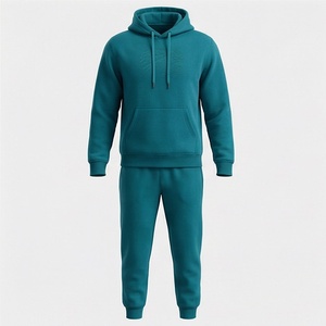 Ensemble de survêtement pour homme, couleur unie, à capuche, manches longues, vêtements décontractés, respirant, en coton, pantalon de jogging, coupe classique, automne - Product Image 1