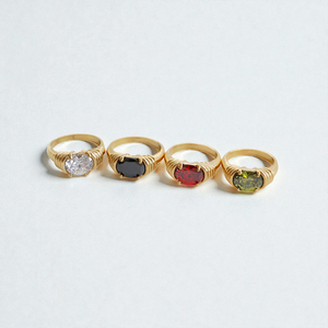 Vintage Quartz Peridot Gold Plated <b>Statement</b> <b>Ring</b> for Women Handmade Brass Oval Gemstone Cocktail Fashion Jewelry - Product Image 2