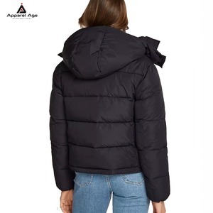 Nouvelles vestes matelassées courtes pour femmes, à capuche et manches longues, pour l'hiver – Vêtements d'extérieur décontractés pour femmes, vente en gros - Product Image 3