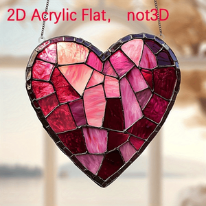 CIFbuy Acchiappasole a Cuore Stile Bohemien, Mosaico Acrilico Colorato, Decorazione da Appendere alla Finestra, Decorazione per la Casa, Acchiappasole in Cristallo (TikTok per) - Product Image 6
