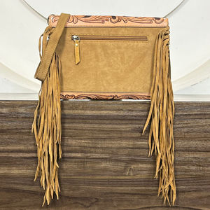 Sac à frange en cuir suédé usiné à la main à la mode pour femmes, sac à bandoulière à franges de style occidental, pochettes, vente en gros au prix d'usine - Product Image 5