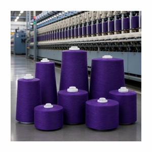 Hilo morado 100% algodón hilado en anillo para tejido textil, absorbente de humedad, hecho en India con calidad superior. - Product Image 3