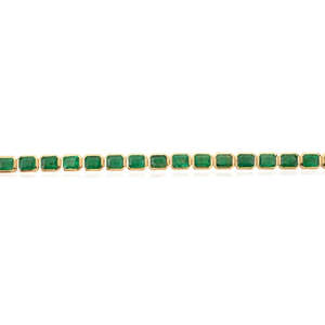 Fashion Tennis <b>Bracelet</b> 11.73ct Green Emerald <b>Infinity</b> Design in 14k Yellow Gold - Product Image 2