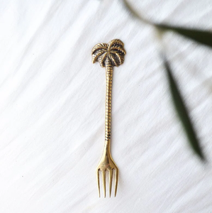 High Quality Brass <b>Fork</b> Palm Tree Design handle Cutlery Crafts Most Selling <b>Fork</b> <b>Dessert</b> used - Product Image 1