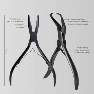 Kit de Instalación de Extensiones de Cabello, Herramientas Metálicas, Alicates de Crimpado, Gancho Enhebrador, Sellador de Cinta, Juego de Pinzas para Extensiones de Cabello - Product Image 3