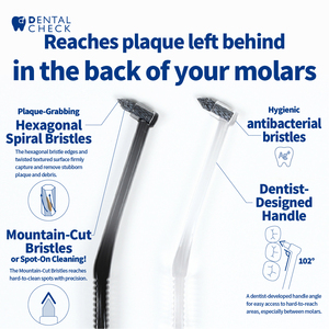 แปรงสีฟันเดี่ยวขนนุ่มพิเศษ ผลิตในญี่ปุ่น ยี่ห้อ DentalCheck สำหรับดูแลช่องปาก ป้องกันแบคทีเรีย ด้ามจับทำจากเรซินไนลอน แนะนำโดยทันตแพทย์ ดูแลเหงือก - Product Image 2