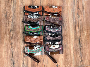 Elegante bolso de mano de piel de vaca de lujo, multiusos, billetera larga de cuero con función RFID, tarjetero con patrón de logotipo para mujer - Product Image 5