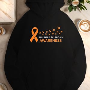 Sudaderas informales para mujer con estampado de concienciación sobre la esclerosis múltiple, tejidas, 100% poliéster - Product Image 2