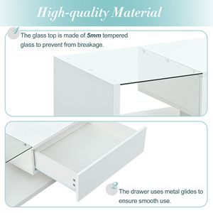 Tavolino da Cocktail Moderno in Legno con Superficie Lucida UV su Vetro Temperato TREND, Tavolino da Caffè Contemporaneo con Video Incluso - Product Image 5