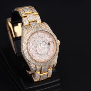 Moissanite Diamond Iced Out Watch Luxury Hip Hop Baguette Dial Gold Tone Stainless Steel <b>Automatic</b> Everyday Men <b>WristWatch</b> - Product Image 2