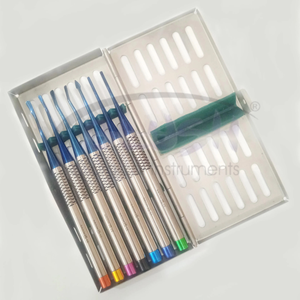 7-Piece Luxating Root Elevator PDL Titanium Coated Set with Cassette Tray Dental Implant Tools By <b>Blush</b> Surgical - Product Image 5