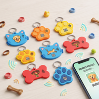 Porte-clés NFC en PVC personnalisé avec logo, étiquette d'identification intelligente pour animaux de compagnie, pour concours canin, lecture par tapotement du numéro d'inscription